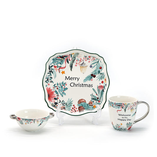 Ceramic tableware set Merry Christmas series kitchen supplies