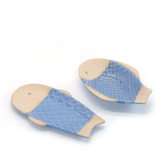 Factory direct high quality glazed small fish shaped ceramic dish plates