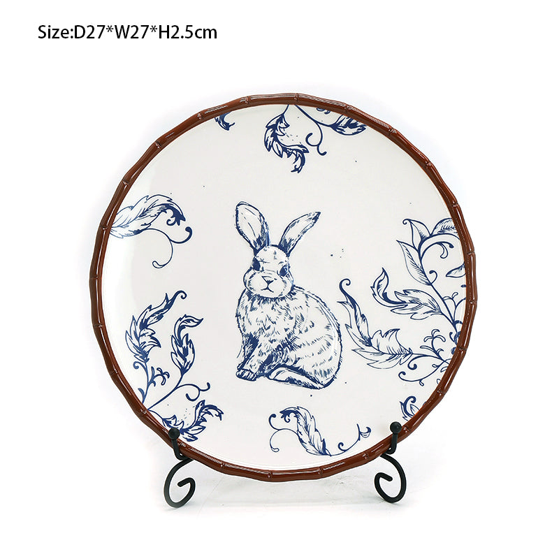 Rabbit Tableware Set Exquisite 3D Rabbit Ceramic Dinner Plate Household Ceramic Dish Set for Kitchen